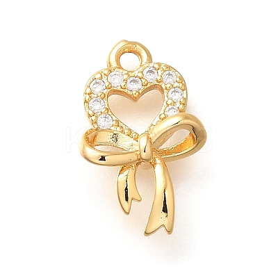 Brass Micro Pave Cubic Zirconia Pendants KK-K294-03G-1