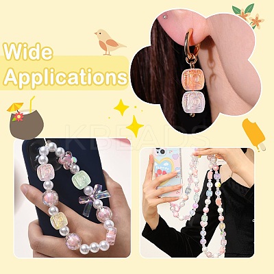 40Pcs 8 Colors UV Plating Transparent Acrylic Beads PACR-CJ0001-46-1
