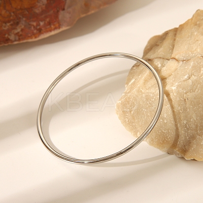 5Pcs Stylish 304 Stainless Steel Plain Bangles for Women CS8821-1-1
