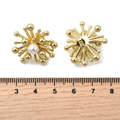 Brass Flower Stud Earrings EJEW-H171-05G-1