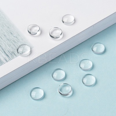 Transparent Glass Cabochons GGLA-R026-8mm-1