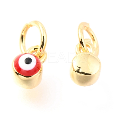 Brass Enamel Pendants KK-Y001-02C-04G-1