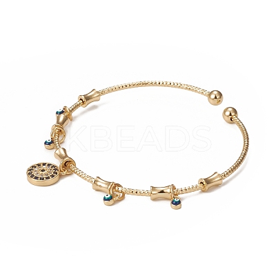 Rack Plating Brass Cuff Bangles BJEW-E071-15G-1
