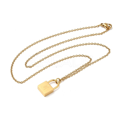304 Stainless Steel Rolo Chain Pendant Necklaces NJEW-S444-01G-18-1