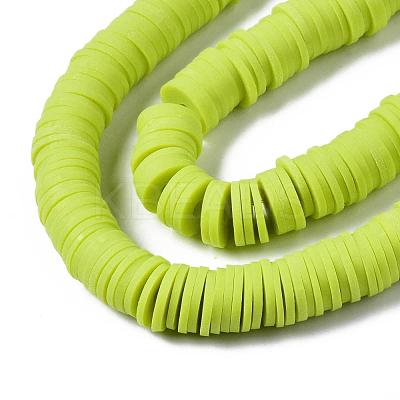 Flat Round Handmade Polymer Clay Beads CLAY-R067-10mm-10-1