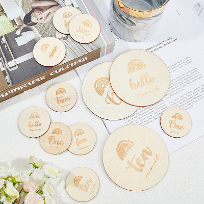 2 Sets 2 Styles Basswood Milestone Cards WOOD-GA0001-20-1