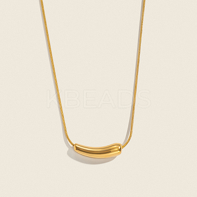 Minimalist 304 Stainless Steel Bean Pendant Necklaces with Round Snake Chains for Women YF8293-1-1