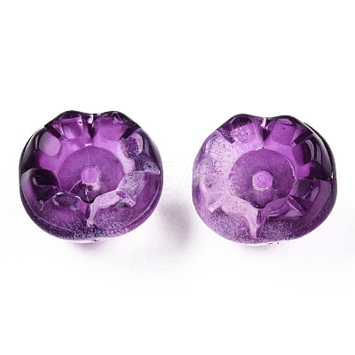 Transparent Spray Painted Glass Beads GLAA-N035-032-C06-1