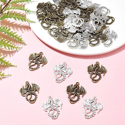 30Pcs 2 Colors Tibetan Style Alloy Pendants TIBEP-FS0001-17-1