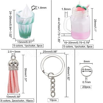 DIY Cute Tassel Keychain Making Kits DIY-OC0003-97-1
