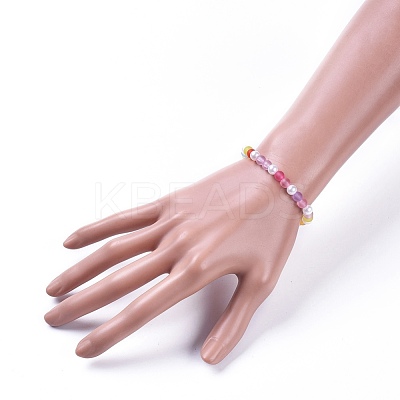 Acrylic Imitated Pearl  Stretch Kids Bracelets BJEW-JB04570-1
