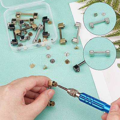 12 Sets 4 Colors Zinc Alloy Bag Connector Anchor Buckles FIND-WR0004-10-1