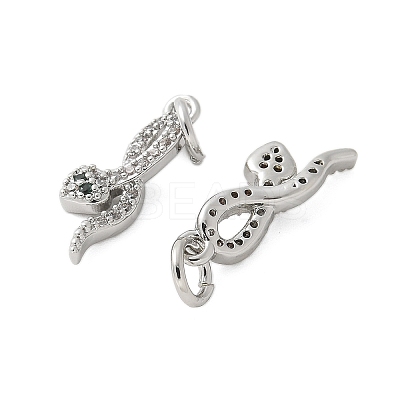 Brass Micro Pave Cubic Zirconia Pendants KK-U056-48P-1