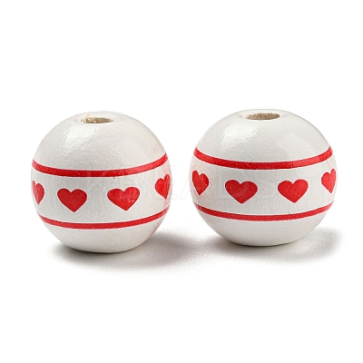Printed Wood Beads WOOD-A022-01F-1