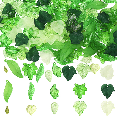 300Pcs 10 Styles Transparent Acrylic Pendants OACR-SC0002-48-1