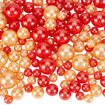 150Pcs 4 Styles ABS Plastic Imitation Pearl Beads OACR-SP0001-68-1