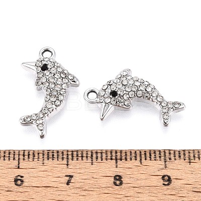 Rack Plating Alloy Rhinestone Pendants PALLOY-T091-23M-P-1