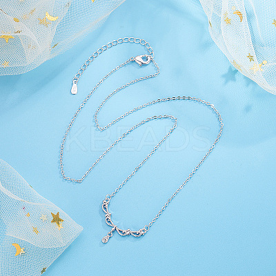 Brass Teardrop Pendant Necklaces for Women WG5F4D7-01-1