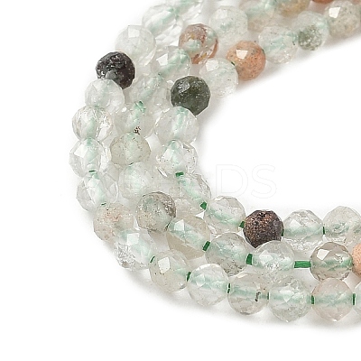 Natural Green Lodolite Quartz/Garden Quartz/Green Phantom Quartz Beads Strands G-G271-E01-2mm-1