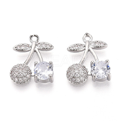 Brass Micro Pave Cubic Zirconia Pendants KK-T074-71P-01-1