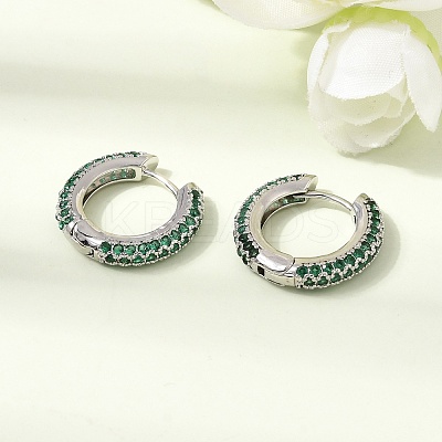 Brass Micro Pave Cubic Zirconia Hoop Earrings KK-CBA8324-24P-01-1