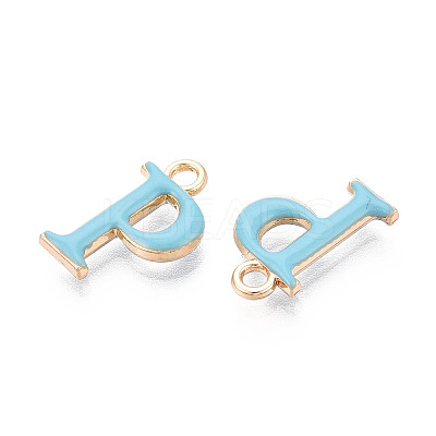 Rack Plating Alloy Enamel Pendants ENAM-T024-53P-G-1