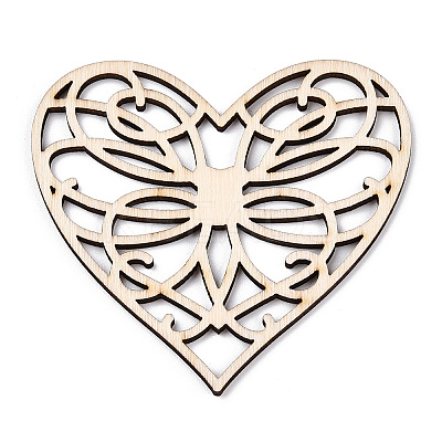Unfinished Natural Poplar Wood Filigree Joiners Links WOOD-TAC0012-13-1