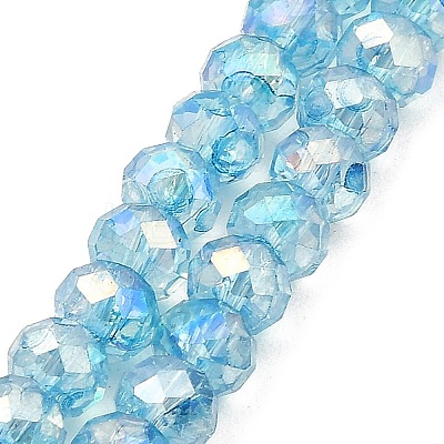 Spray Painted Imitation Jade Glass Beads Strands GLAA-P058-01B-02-1