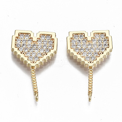 Brass Micro Pave Clear Cubic Zirconia Pendants KK-S356-167G-NF-1