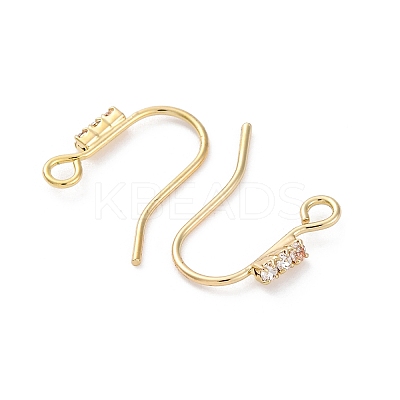 Brass Micro Pave Clear Cubic Zirconia Earring Hooks LS-KK-Z084-10G-1