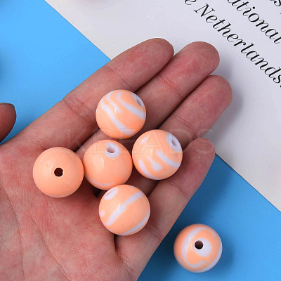 Opaque Striped Acrylic Beads MACR-S373-27B-08-1