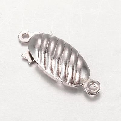 Tarnish Resistant Oval 304 Stainless Steel Box Clasps STAS-L183-05-1