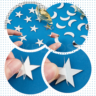200Pcs 2 Style Acrylic Wall Stickers FIND-PH0010-80-1