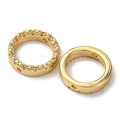 Brass Clear Cubic Zirconia Bead Frame KK-A270-05G-1