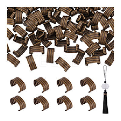 120Pcs Brass Folding Crimp Ends KK-PH0014-10AB-1