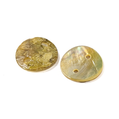 Spray Painted Natural Akoya Shell Connector Charms BSHE-S304-17A-1