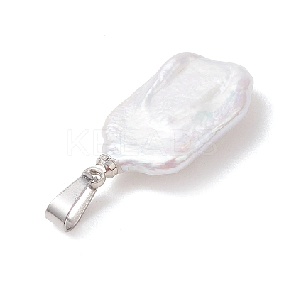 Natural Baroque Pearl Keshi Pearl Pendants PALLOY-JF05113-1