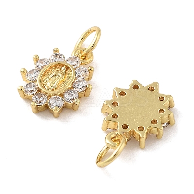 Brass Micro Pave Cubic Zirconia Pendants KK-C092-19D-G-1