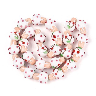 Handmade Lampwork Bumpy Beads LAMP-T022-06F-1