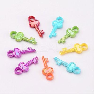 Opaque AB Color Acrylic Skeleton Key Pendants SACR-R697-M24-1