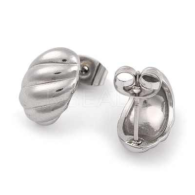 Non-Tarnish Oval 304 Stainless Steel Stud Earrings EJEW-H013-13P-1