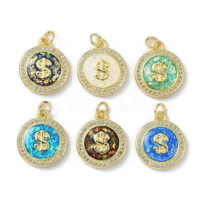 Brass Micro Pave Cubic Zirconia Pendants KK-A197-28G-1