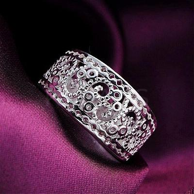 Vintage Elegant Fashion Style Brass Hollow Out Metal Rings RJEW-EE0002-006P-D-1