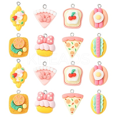 40Pcs 8 Styles Opaque Resin Pendants RESI-CJ0003-47-1