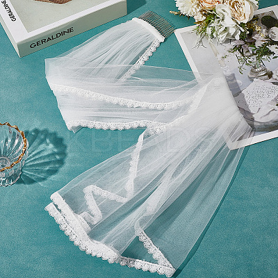 Nylon Mesh Bridal Veils AJEW-WH20018-77-1
