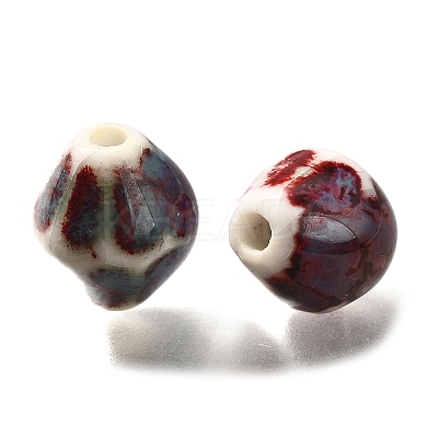 Vintage Style Glazed Ceramic Porcelain Beads PORC-H013-01-19-1