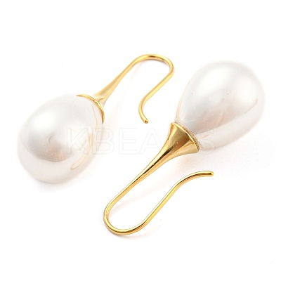 Plastic Pearl Teardrop Dangle Earrings EJEW-C067-23C-G-1
