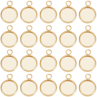 40Pcs 304 Stainless Steel Pendant Cabochon Settings STAS-BBC0006-24A-G-1