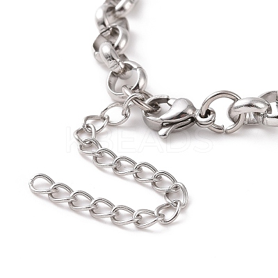 Non-Tarnish 304 Stainless Steel Rolo Chain Bracelet for Men Women BJEW-E031-06P-03-1