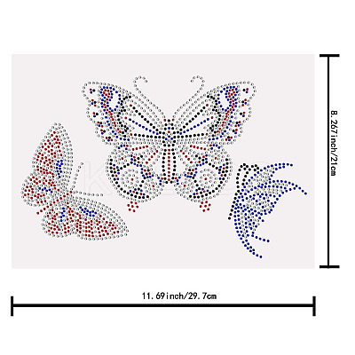 Butterfly Glass Hotfix Rhinestone DIY-WH0303-020-1